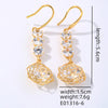 1 Pair Elegant Classic Style Shiny Flower Plating Inlay Copper Zircon Gold Plated Drop Earrings