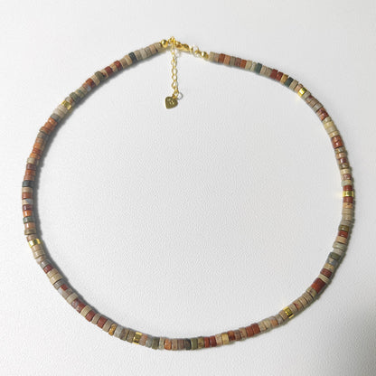 Casual Color Block Mixed Materials Necklace