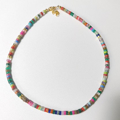 Casual Color Block Mixed Materials Necklace