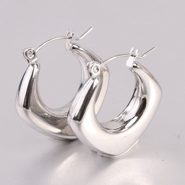 1 Pair Simple Style Solid Color Plating Titanium Steel 18k Gold Plated Earrings