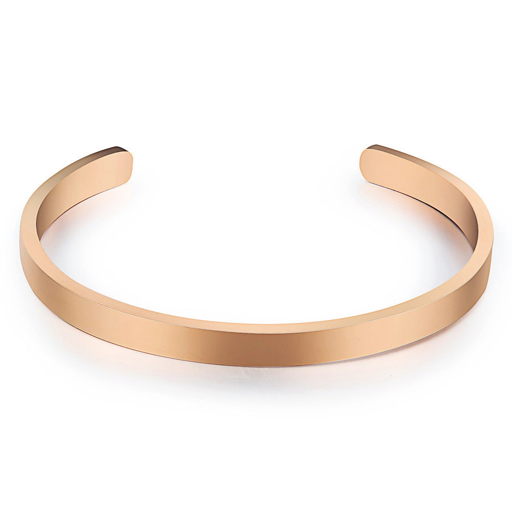 Wholesale Simple Style Solid Color Titanium Steel Plating Gold Plated Bangle