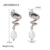 1 Pair Ig Style Simple Style Spiral Pearl Plating Stainless Steel 18k Gold Plated Drop Earrings