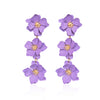 1 Pair Elegant Bohemian Simple Style Flower Plating Alloy Drop Earrings