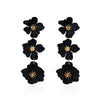 1 Pair Elegant Bohemian Simple Style Flower Plating Alloy Drop Earrings