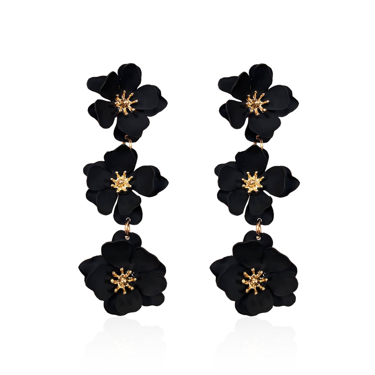 1 Pair Elegant Bohemian Simple Style Flower Plating Alloy Drop Earrings