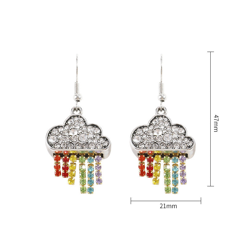 1 Pair Casual Elegant Clouds Inlay Alloy Zircon Drop Earrings