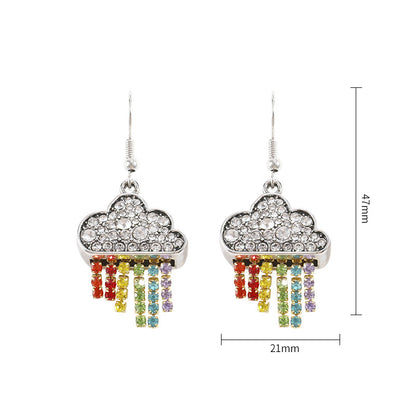 1 Pair Casual Elegant Clouds Inlay Alloy Zircon Drop Earrings