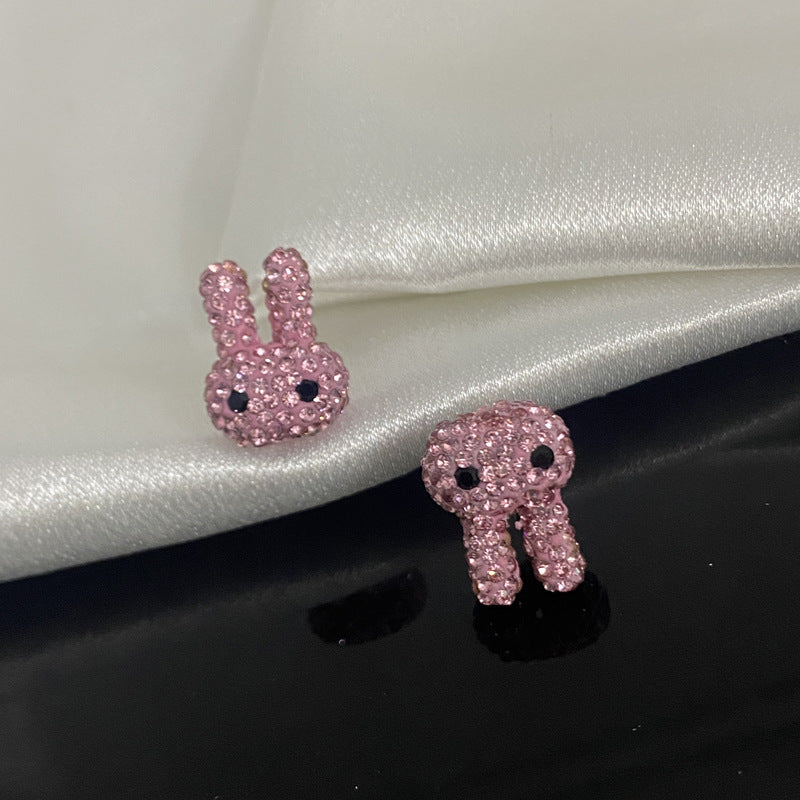 1 Pair Basic Rabbit Plating Inlay Copper Artificial Gemstones Ear Studs