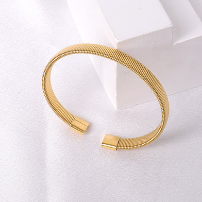 Wholesale Simple Style Solid Color Titanium Steel Plating Bangle