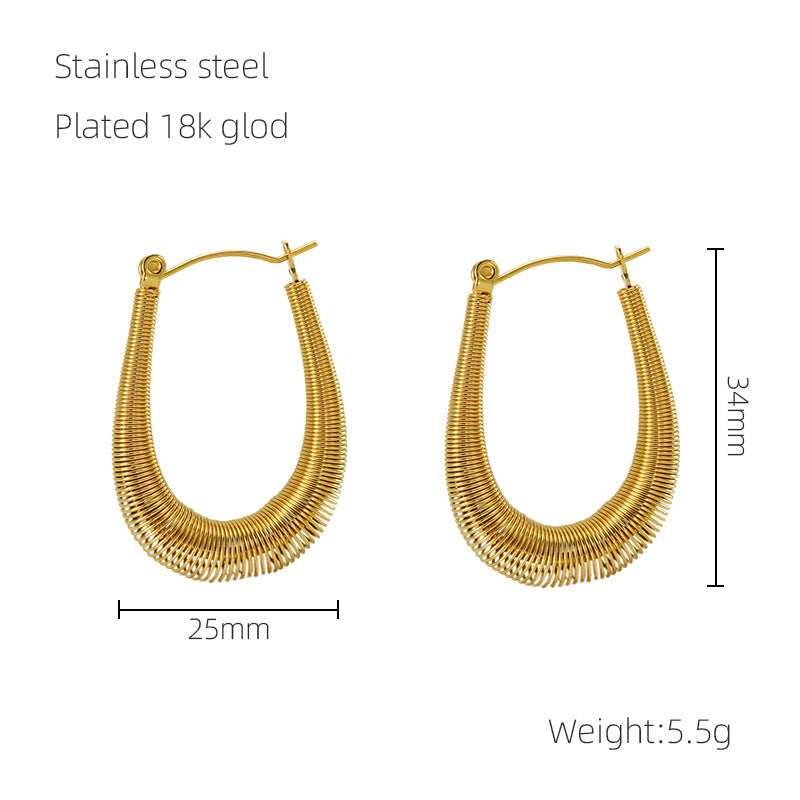 1 Pair Elegant Basic Geometric Plating Stainless Steel 18k Gold Plated Earrings