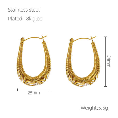 1 Pair Elegant Basic Geometric Plating Stainless Steel 18k Gold Plated Earrings