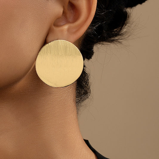 1 Pair Exaggerated Simple Style Solid Color Plating Alloy 14k Gold Plated Ear Studs