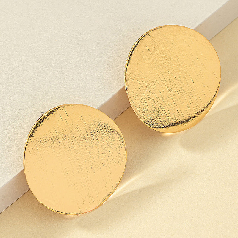 1 Pair Exaggerated Simple Style Solid Color Plating Alloy 14k Gold Plated Ear Studs