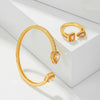 Simple Style Solid Color Copper Plating Inlay Zircon 18k Gold Plated Bangle