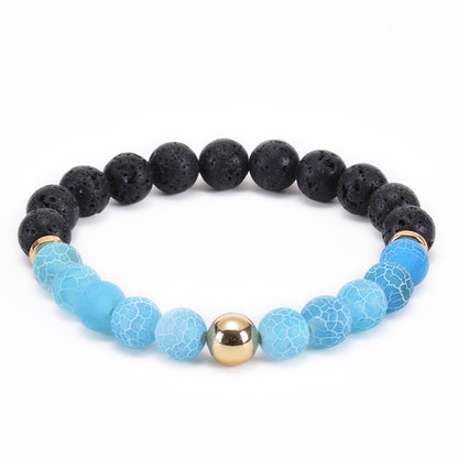 Classic Style Round Natural Stone Turquoise Beaded Bracelets