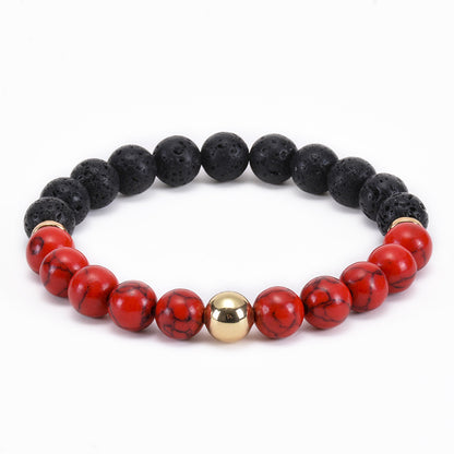 Classic Style Round Natural Stone Turquoise Beaded Bracelets