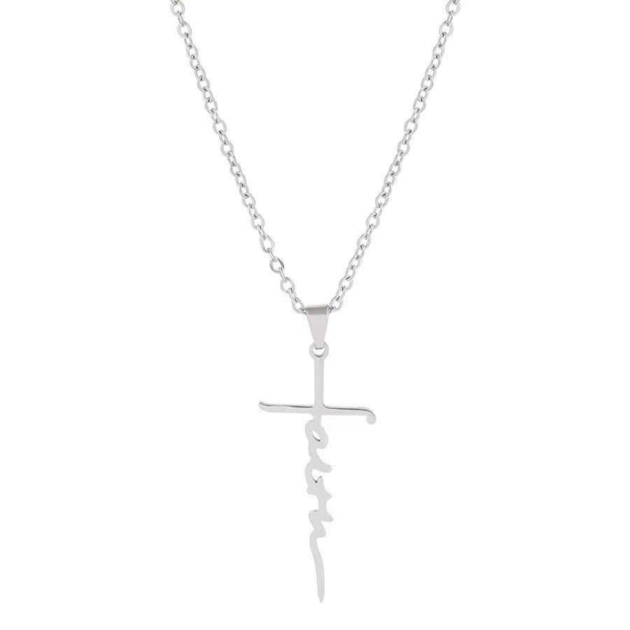 Hip-hop Cross Stainless Steel Plating 18k Gold Plated Pendant Necklace