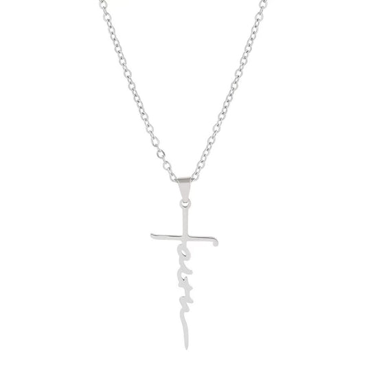 Hip-hop Cross Stainless Steel Plating 18k Gold Plated Pendant Necklace