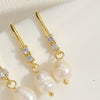 1 Pair Sweet Simple Style Water Droplets Plating Inlay Freshwater Pearl Copper Zircon 14k Gold Plated Ear Hook