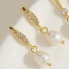 1 Pair Sweet Simple Style Water Droplets Plating Inlay Freshwater Pearl Copper Zircon 14k Gold Plated Ear Hook