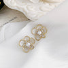 Wholesale Jewelry Elegant Flower Alloy Gold Plated Ear Studs