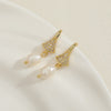 1 Pair Cute Sweet Classic Style Geometric Plating Inlay Freshwater Pearl Copper Zircon 14k Gold Plated Ear Hook