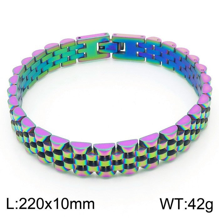 Wholesale Business Simple Style Waves Titanium Steel Plating Gold Plated Silver Plated Bracelets