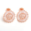 Small 26 Letter Sweet Female Zircon Electroplated Copper Earrings