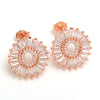 Small 26 Letter Sweet Female Zircon Electroplated Copper Earrings