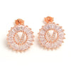 Small 26 Letter Sweet Female Zircon Electroplated Copper Earrings