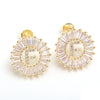 Fashion Letter Copper Inlay Zircon Ear Studs 1 Pair