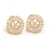 Fashion Letter Copper Inlay Zircon Ear Studs 1 Pair