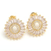 Fashion Letter Copper Inlay Zircon Ear Studs 1 Pair