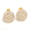 Fashion Letter Copper Inlay Zircon Ear Studs 1 Pair