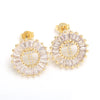 Fashion Letter Copper Inlay Zircon Ear Studs 1 Pair