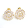 Fashion Letter Copper Inlay Zircon Ear Studs 1 Pair