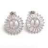 Fashion Letter Copper Inlay Zircon Ear Studs 1 Pair