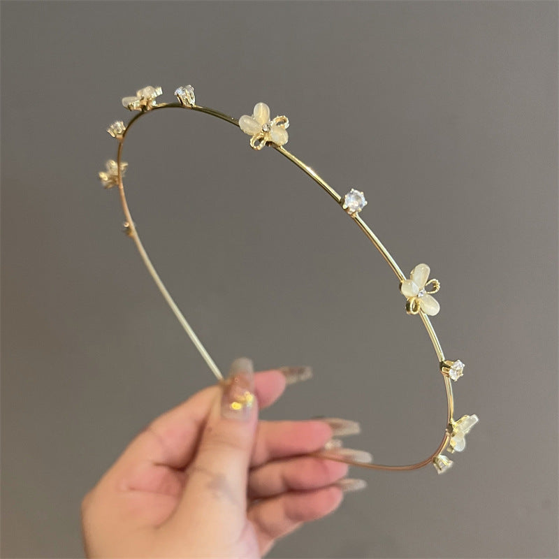 Women'S Elegant Lady Geometric Imitation Pearl Alloy Hair Band