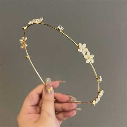 Women'S Elegant Lady Geometric Imitation Pearl Alloy Hair Band