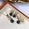 Simple Style Cat Copper Inlay Zircon Jewelry Set