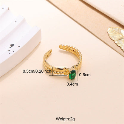 Simple Style Oval Stainless Steel Inlay Zircon Rings