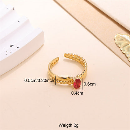 Simple Style Oval Stainless Steel Inlay Zircon Rings