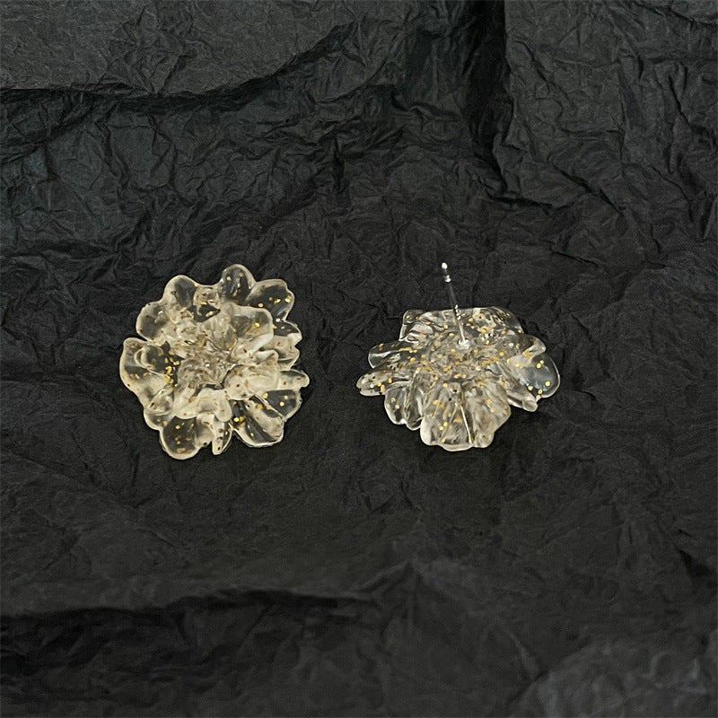 Wholesale Jewelry Lady Flower Arylic Plating Ear Studs