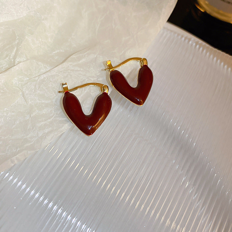 1 Pair Vintage Style Heart Shape Plating Alloy Drop Earrings