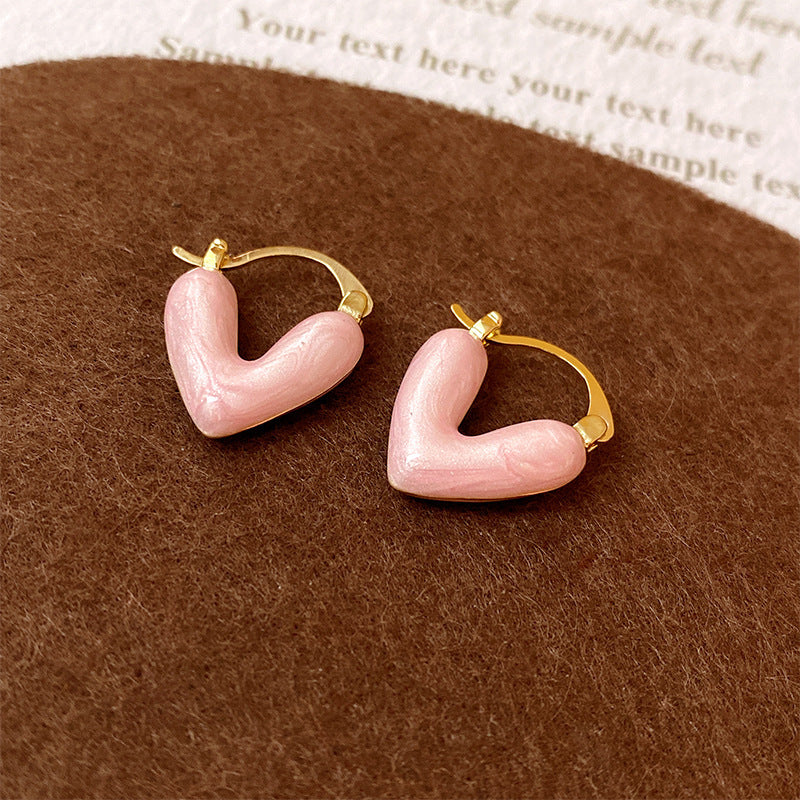 1 Pair Vintage Style Heart Shape Plating Alloy Drop Earrings