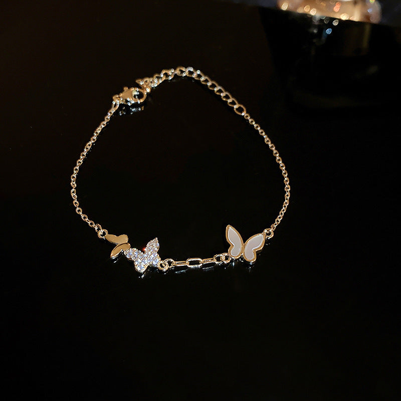 Sweet Heart Shape Copper Plating Inlay Zircon Bracelets