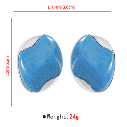 Wholesale Jewelry Modern Style Sweet Simple Style Geometric Alloy Resin Ear Studs