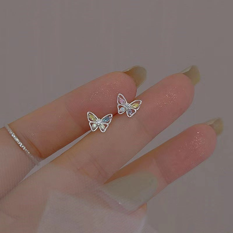 1 Pair Fairy Style Elegant Star Butterfly Bow Knot Plating Inlay Alloy Zircon Ear Studs