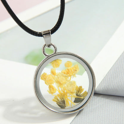 Simple Style Flower Alloy Glass Women's Pendant Necklace