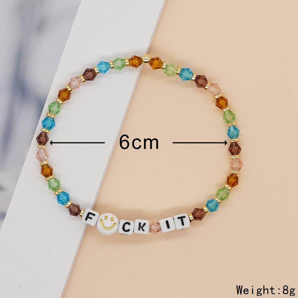 Vintage Style Simple Style Letter Beaded Artificial Crystal Wholesale Bracelets